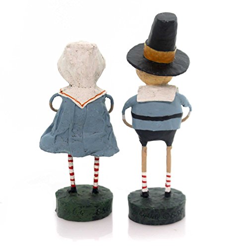 Lori Mitchell Tom & Goodie, 5.5", Polyresin, Thanksgiving Pilgrims, Holiday Figurines, 20696