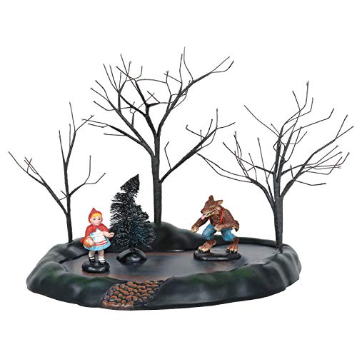 Department 56 Village Collection Accessories Halloween Little Red Riding Hood Animated Figurine Set, 8.5 Inch