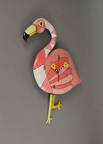 Allen Designs Crazy Legs Pink Flamingo Pendulum Wall Clock