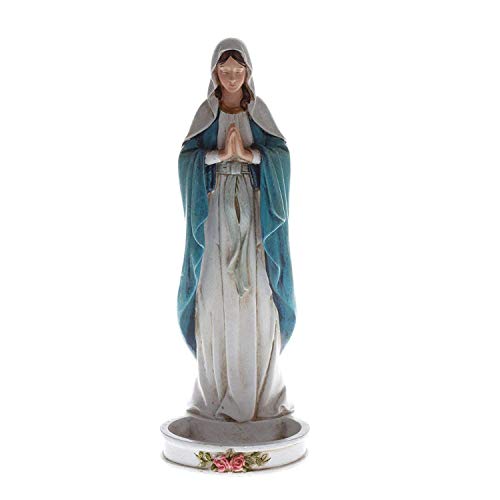 CB Praying Our Lady of Grace The Virgin Mary Rosary Holder Statue Figurine, 8 Inch