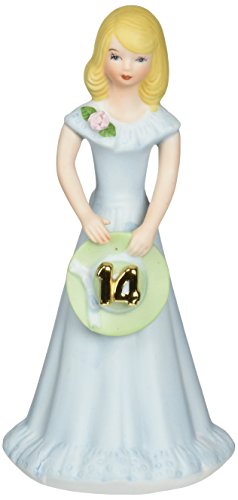 Enesco Growing Up Girls “Blonde Age 14” Porcelain Figurine, 6.5”, Blue