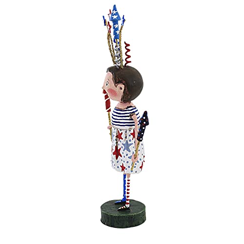 Lori Mitchell Putting On A Show, 8.5'', Polyresin, Stars Stripes July Fourth, Collectible Figurines, 14485, Blue