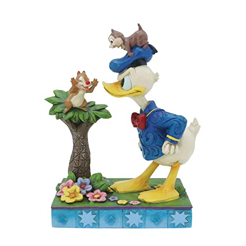 Enesco Disney Traditions Donald with Chip and Dale Figurine, 4.75 Inch, Multicolor, Polyresin, Calcium Carbonate