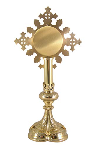 Autom Religious Ornate Brass Monstrance Reliquary Box, 13 Inch