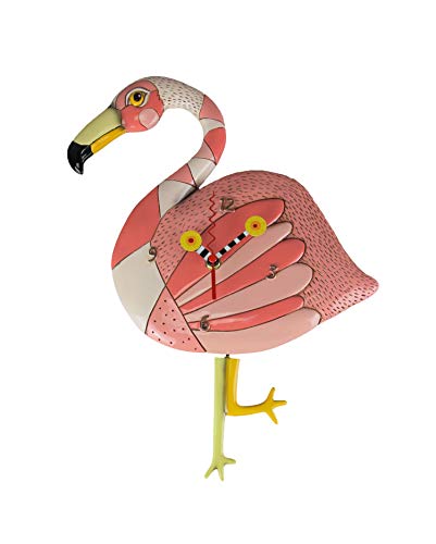 Allen Designs Crazy Legs Pink Flamingo Pendulum Wall Clock