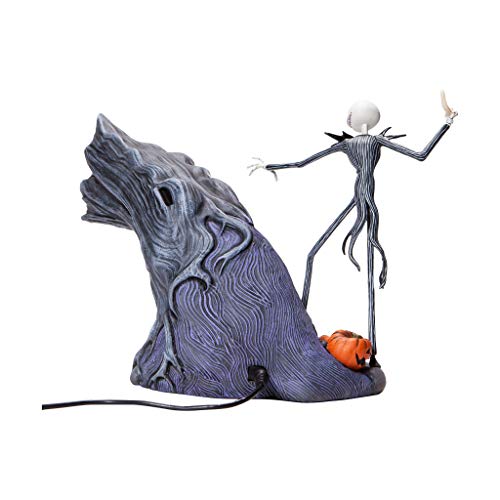 Enesco Grand Jester Studios LEVITATION Nightmare Before Christmas Jack Skellington and Zero LED Lit Statue Figurine, 8.25 Inch, Multicolor