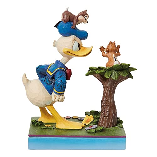 Enesco Disney Traditions Donald with Chip and Dale Figurine, 4.75 Inch, Multicolor, Polyresin, Calcium Carbonate