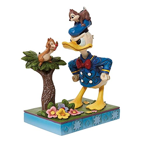 Enesco Disney Traditions Donald with Chip and Dale Figurine, 4.75 Inch, Multicolor, Polyresin, Calcium Carbonate