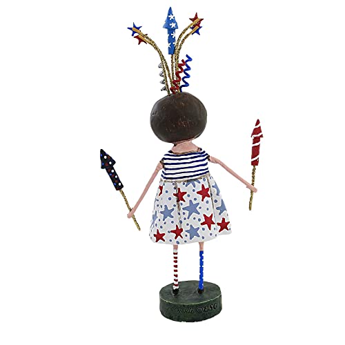 Lori Mitchell Putting On A Show, 8.5'', Polyresin, Stars Stripes July Fourth, Collectible Figurines, 14485, Blue