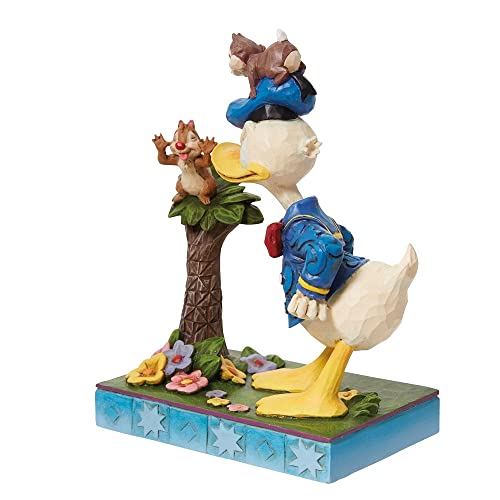 Enesco Disney Traditions Donald with Chip and Dale Figurine, 4.75 Inch, Multicolor, Polyresin, Calcium Carbonate