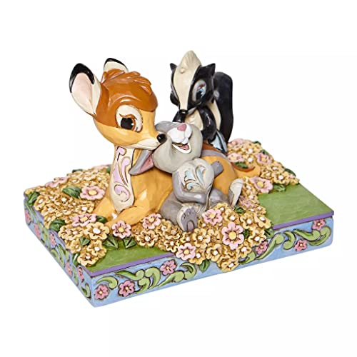 Enesco Disney Traditions by Jim Shore Bambi and Friends in Flowers Figurine, 4 Inch, Multicolor