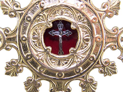 Autom Religious Ornate Brass Monstrance Reliquary Box, 13 Inch