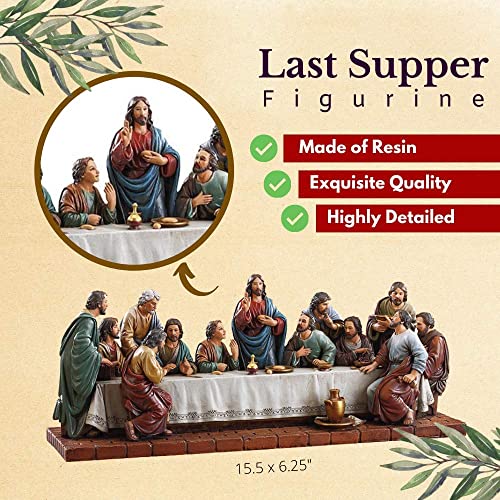 CB Avalon Gallery 16-Inch ,Resin, Last Supper Figurine Statue