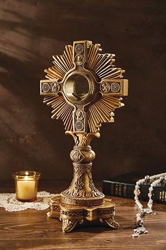 Christian Brands 14-inch H Resin Adoration Monstrance with Luna