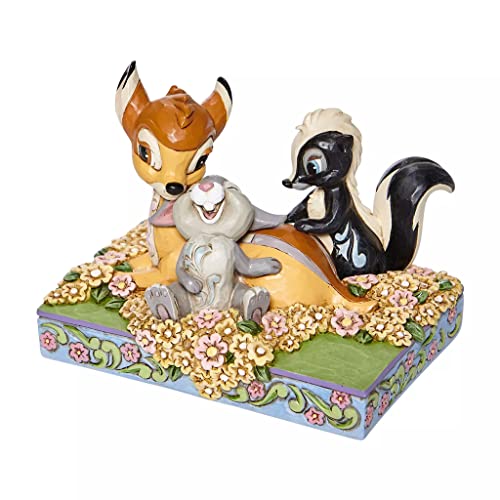 Enesco Disney Traditions by Jim Shore Bambi and Friends in Flowers Figurine, 4 Inch, Multicolor